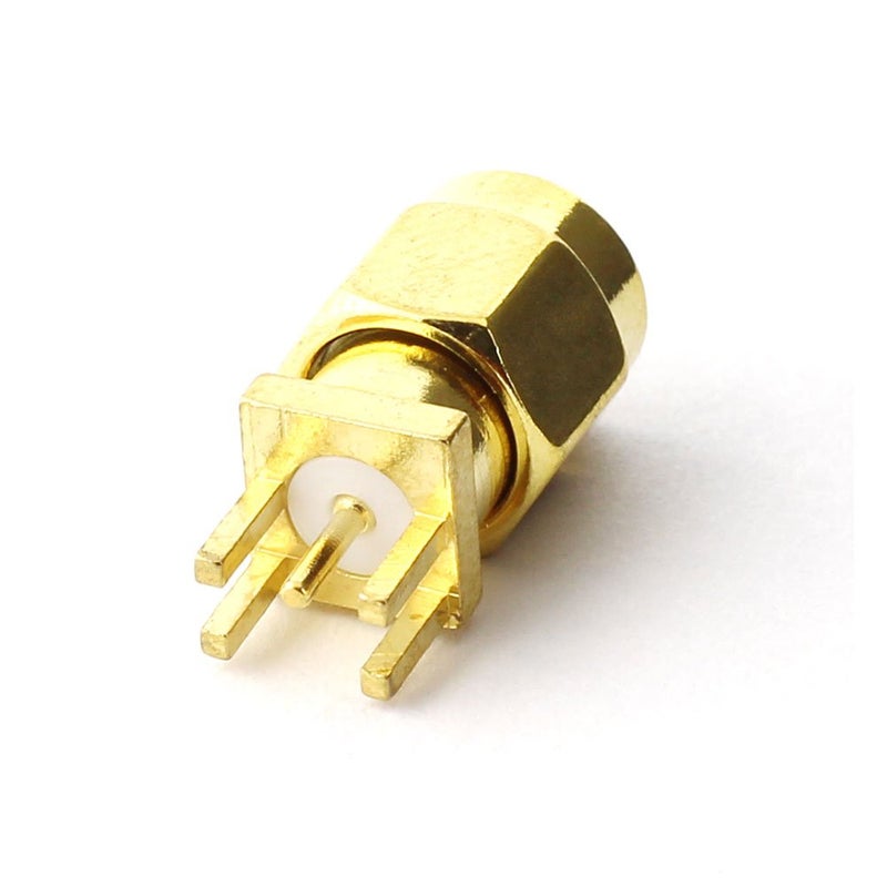 Maxmoral ماكس مورا 5 قطع موصل SMA ذكر لوحة PCB حافة جبل مع 4 دبابيس موصل مستقيم محول RF كواكسيال - Image 3